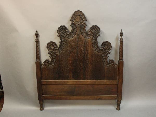 16120. Carved Walnut European Headboard