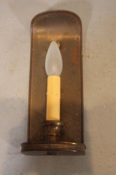 17042. Pair Of Simple Brass 1920’s Sconce