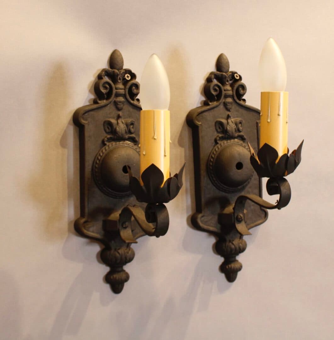 39804. Pair Of 1920’s Single Sconces