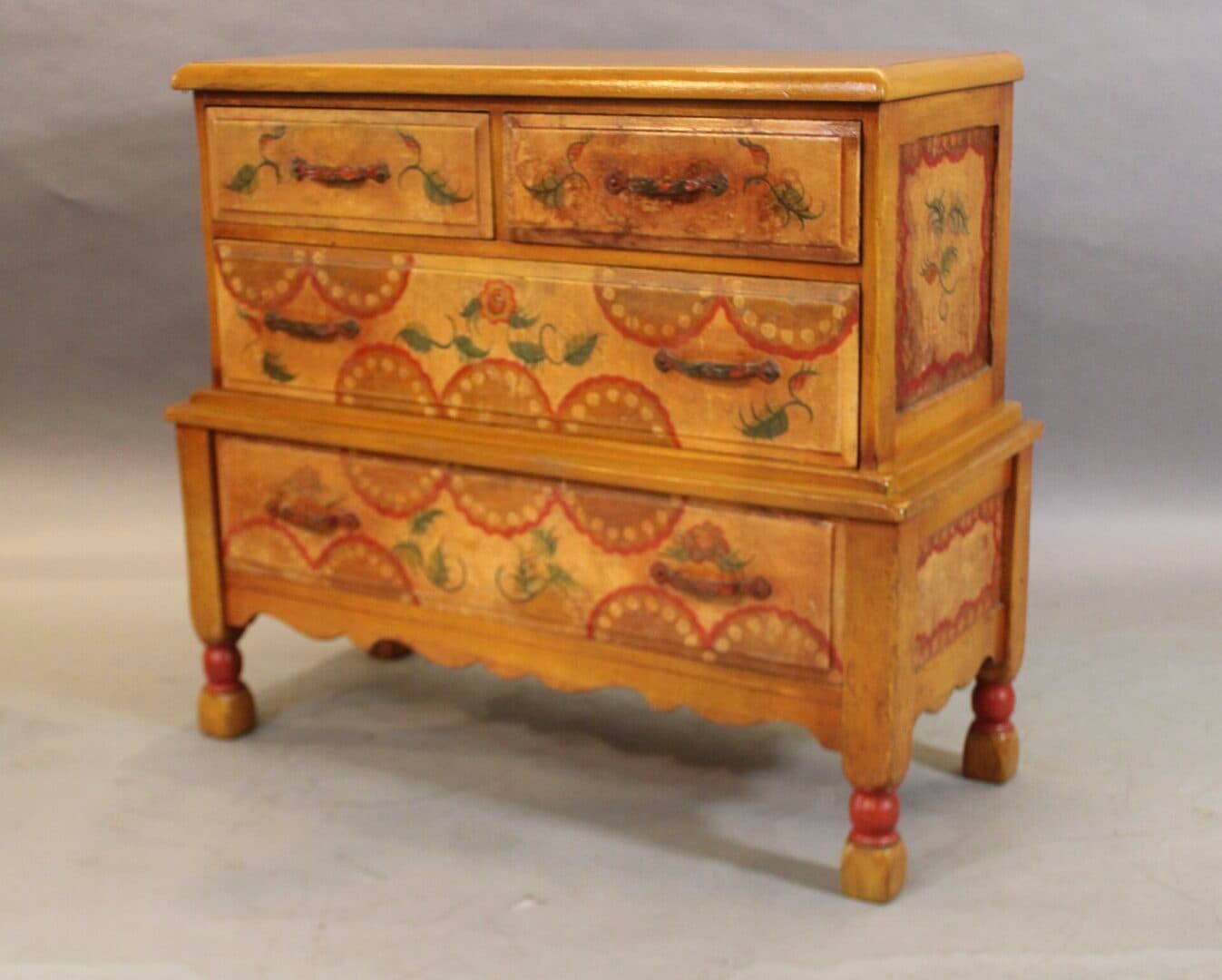 41141. Monterey Style Unsigned Painted Dresser