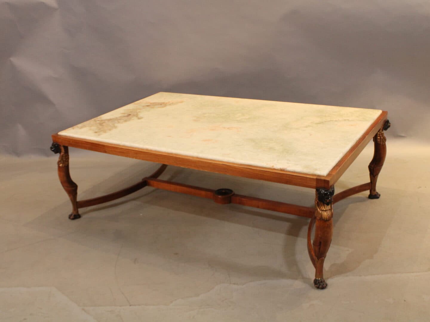 17627. Large Scale 1920’s Onyx Top Coffee Table