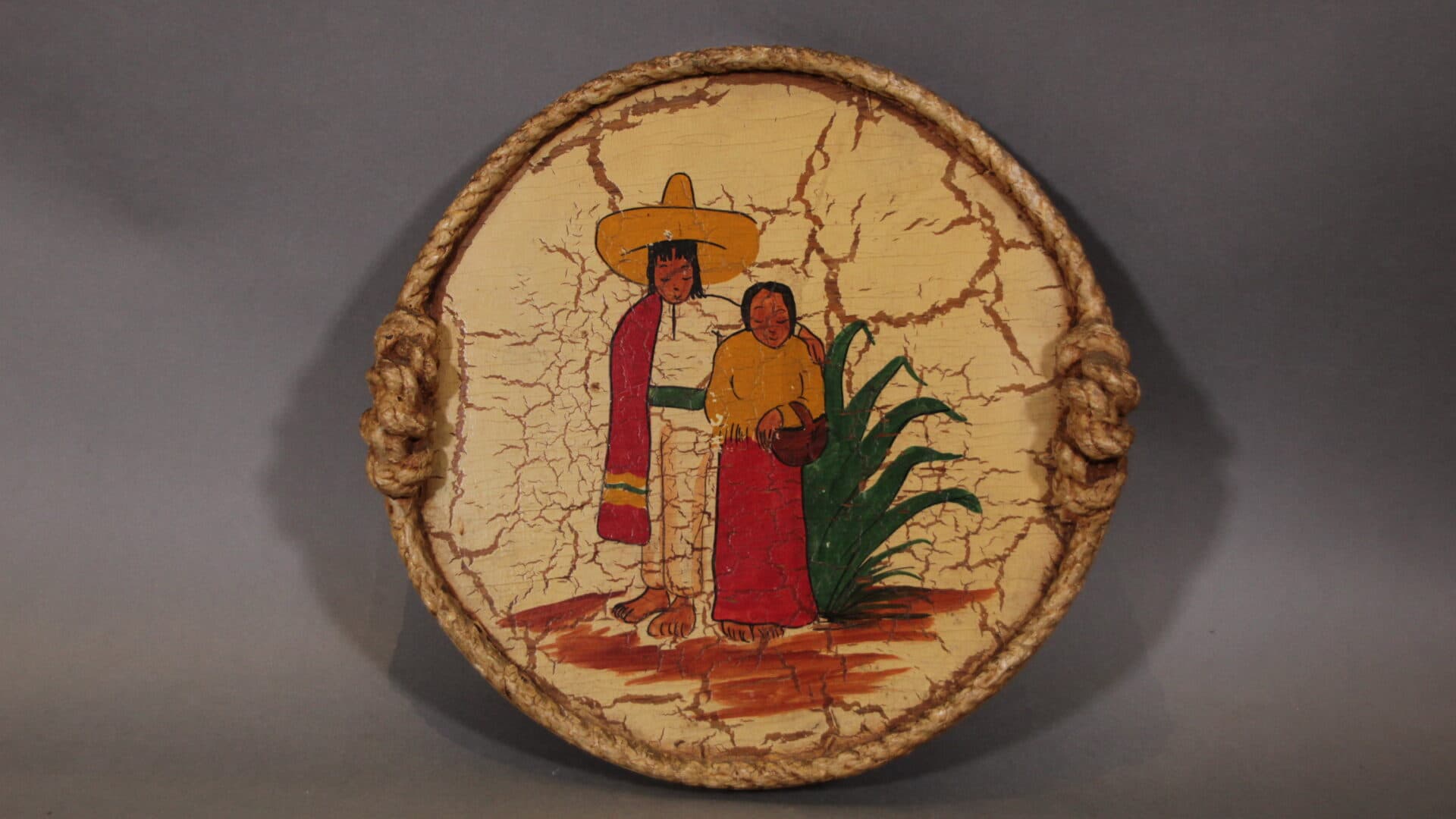 41734. 1920’s Hand Painted Decorative Spanish Revival Rancho Platter