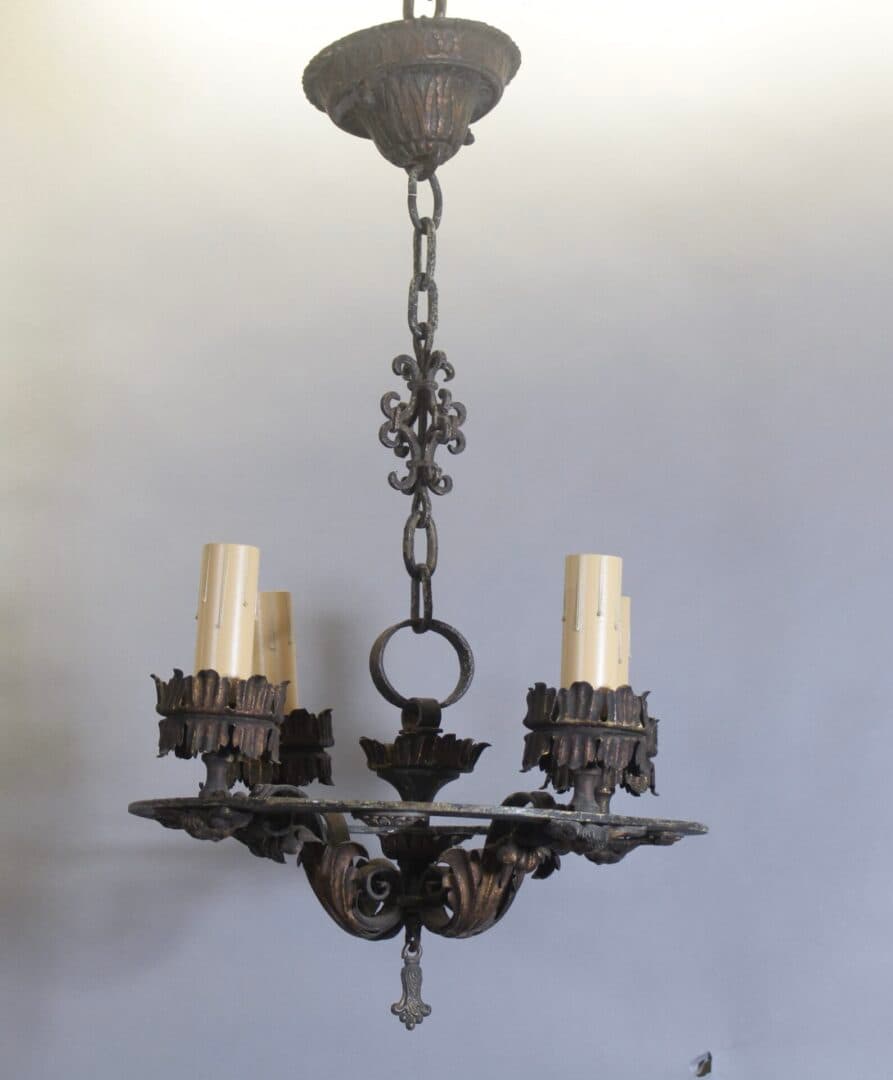 41185. Small 1920’s Spanish Revival Chandelier