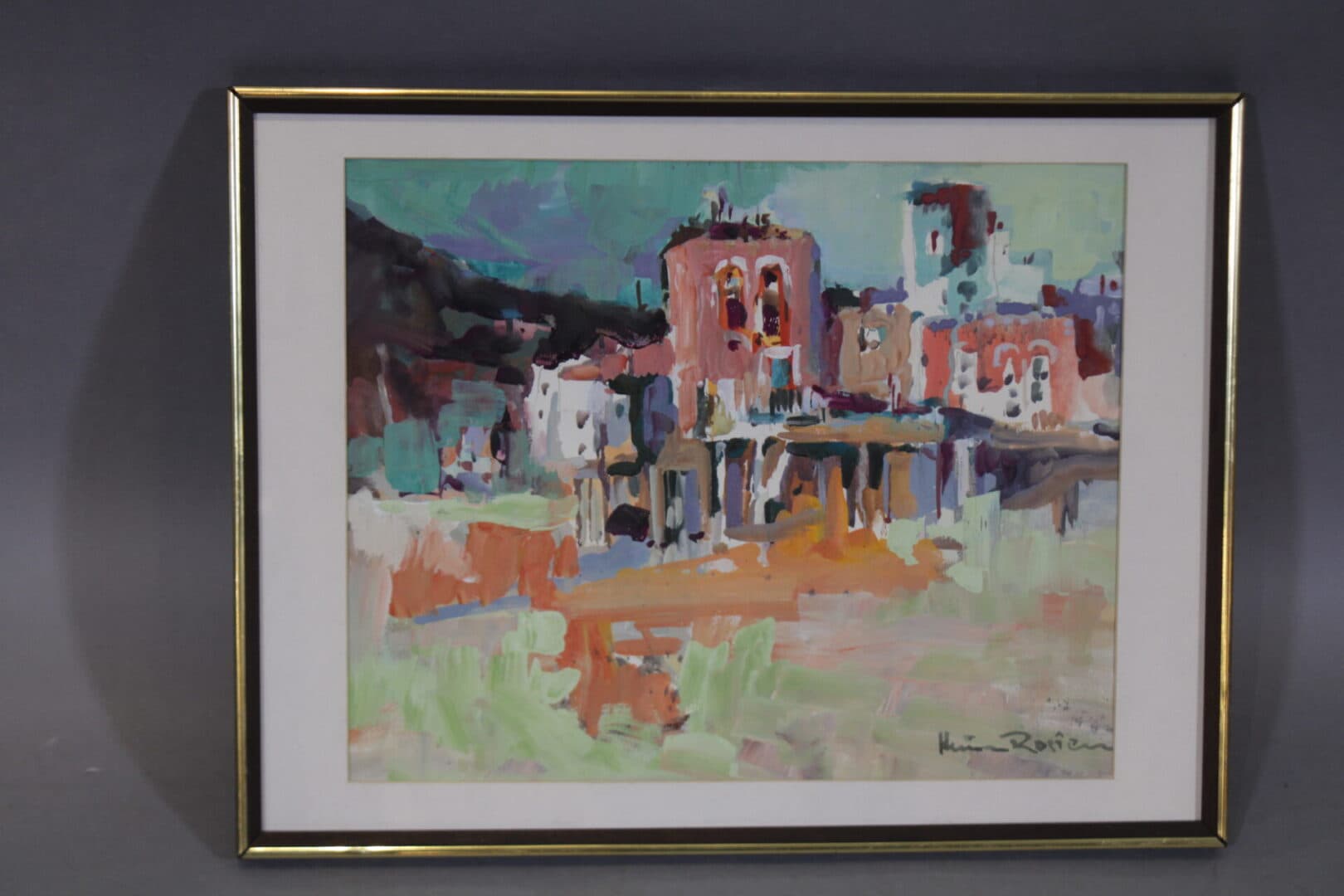 41305. Mid Century Citscape Watercolor