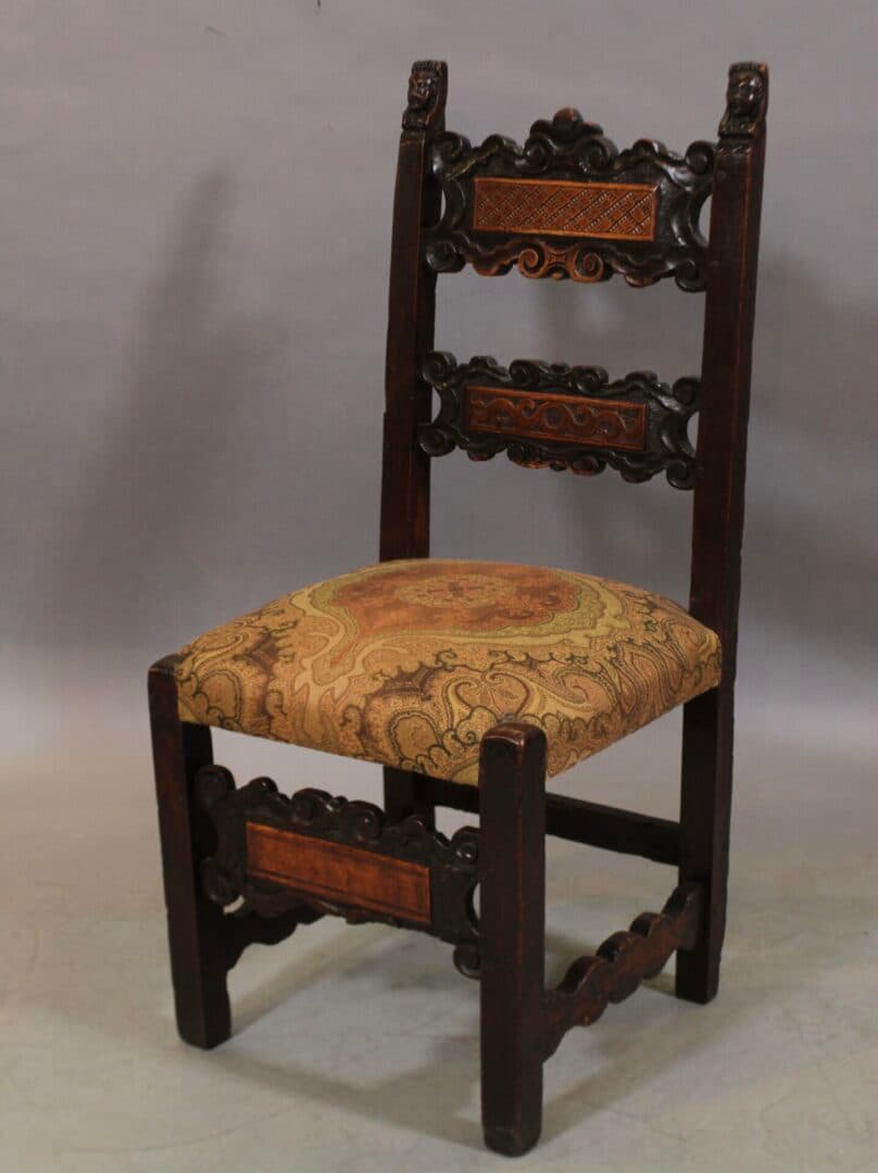 41267. 19th Century Carved Spanish Chair