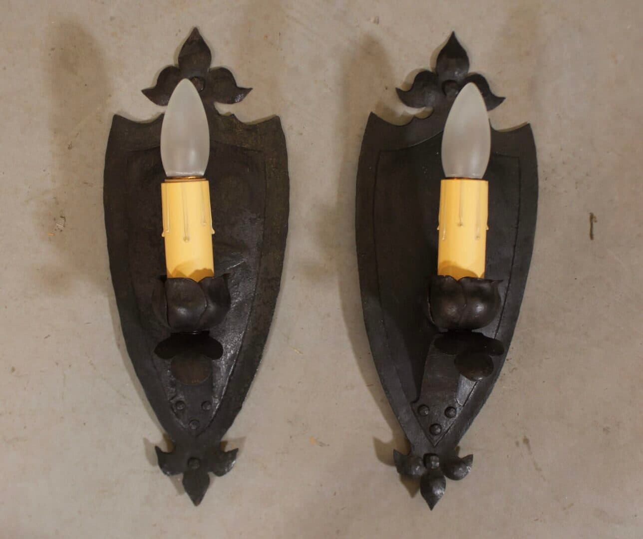 41272. Pair Of 1920’s Iron Sconces