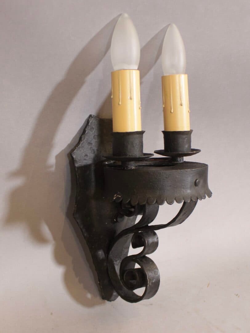 41412. 1 of 6 Double Wrought Iron Sconce