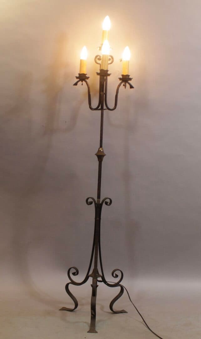 41421. Spanish Revival 1920’s Floor Lamp Torchiere