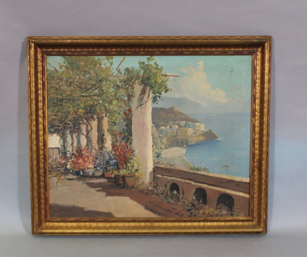42219. Turn Of The Century Painting Of The Mediterranean