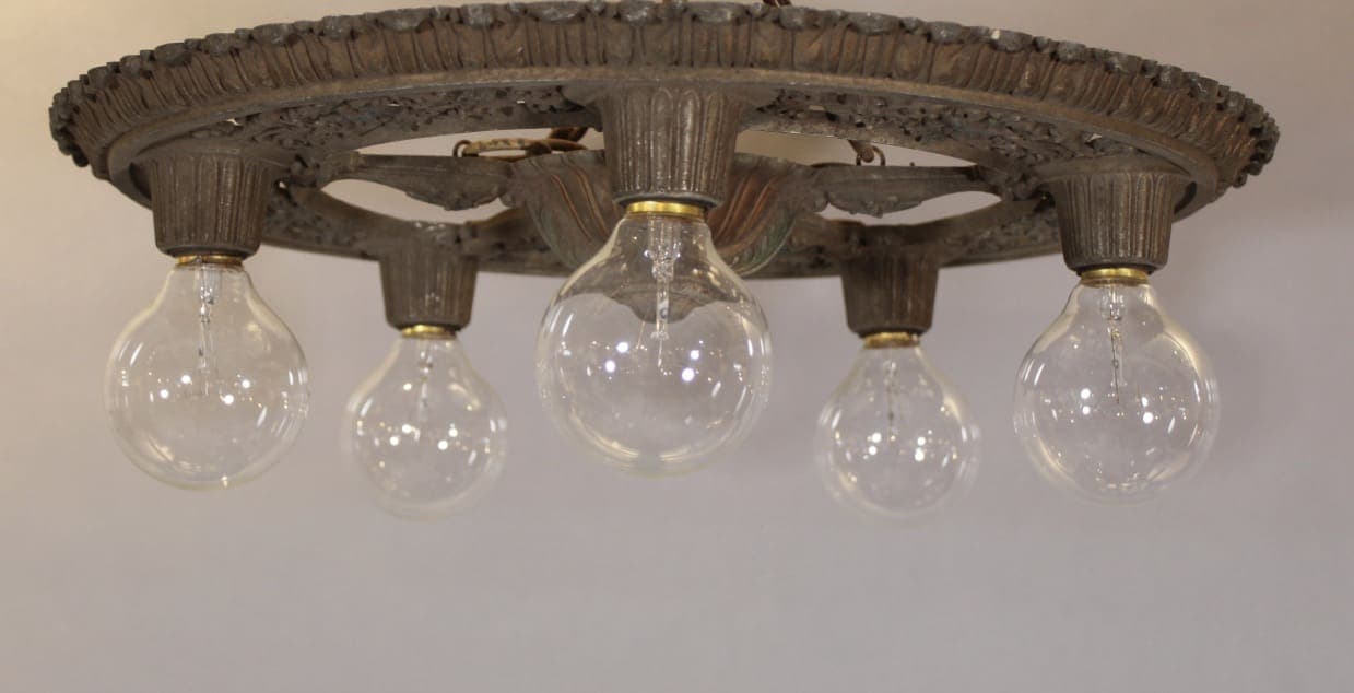 42113. 1920’s Ceiling Mount Cast Iron