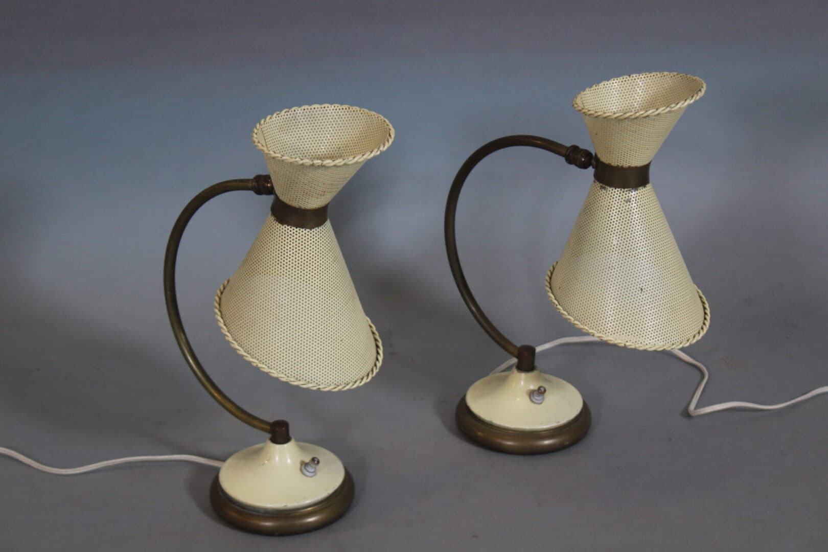 42493. Pair Of Table Lamps By Mathieu Mategot