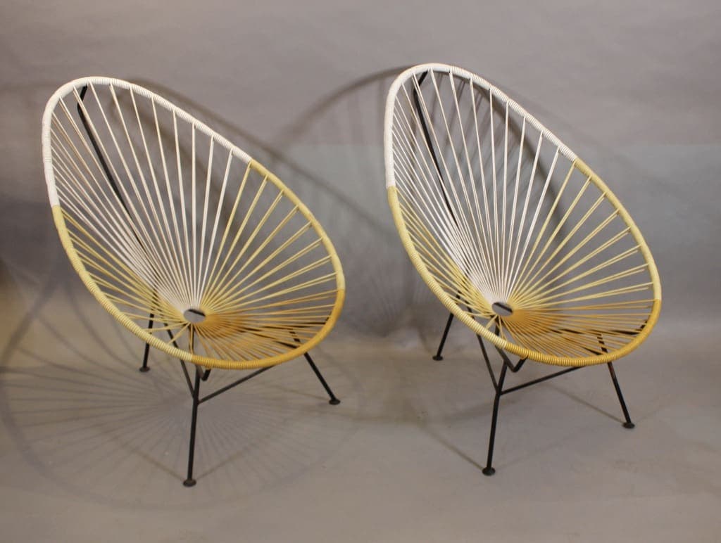 42704. Original Iron Frame Pair of Acapulco Chair
