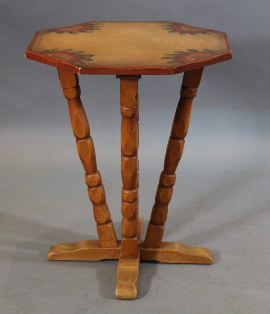 42907. Monterey Hand Painted Side Table Signed