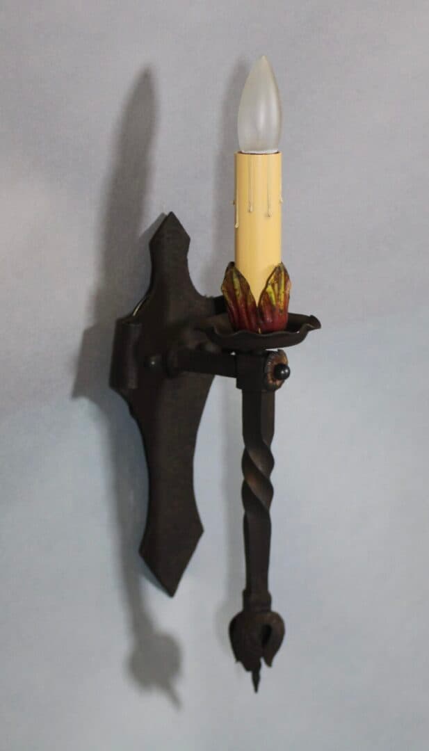 42948. 1 of 6 Original 1920’s Wrought Iron Sconce