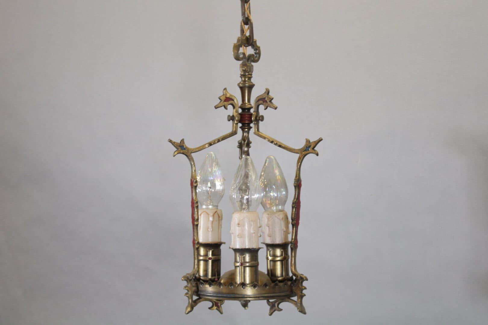 43162. Spanish Revival 1920’s Pendant With Three Lights