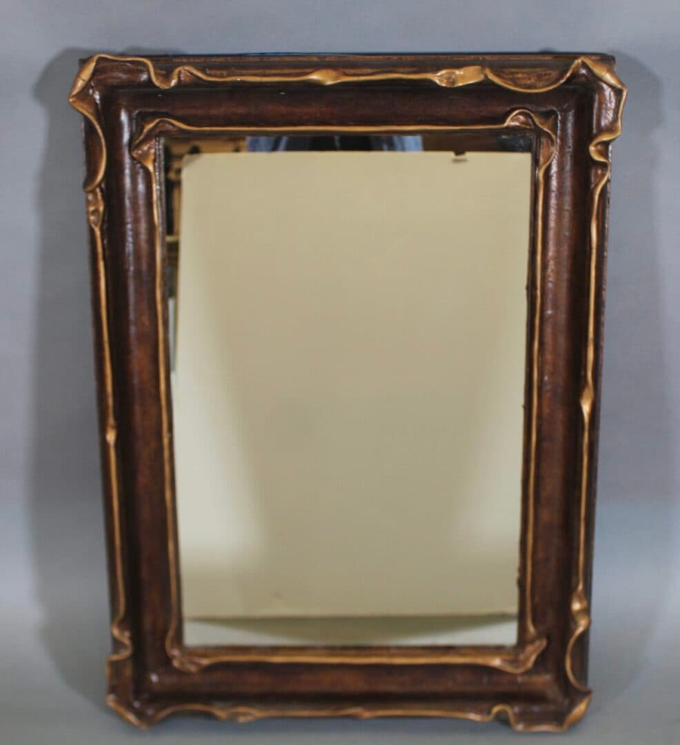 43443. 1920’s Mirror With Original Frame And Replaced Glss
