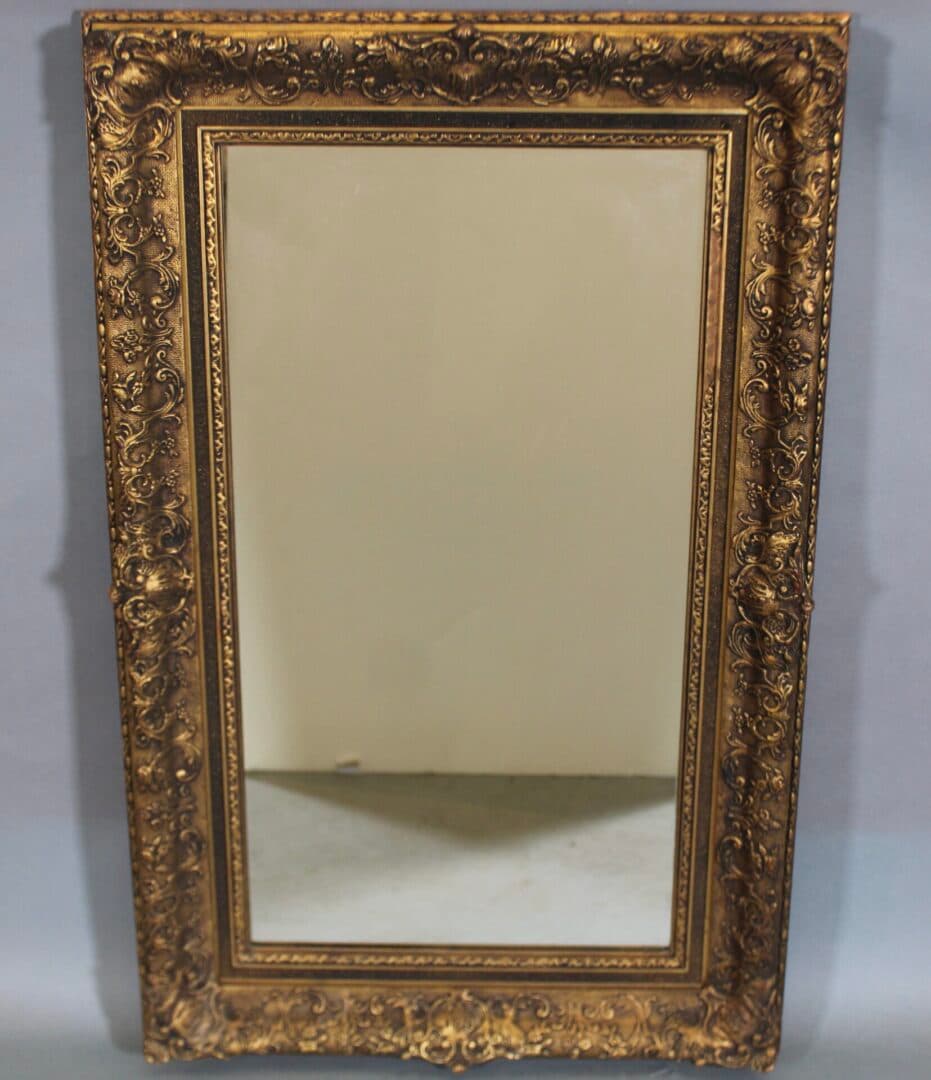 43444. Turn of The Century Mirror With Original Gilt Frame And Replaced Glass