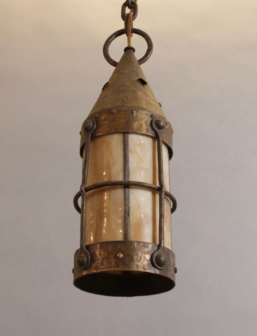 43553. 1 of 2 Turn Of The Century Pendant With Original Glass