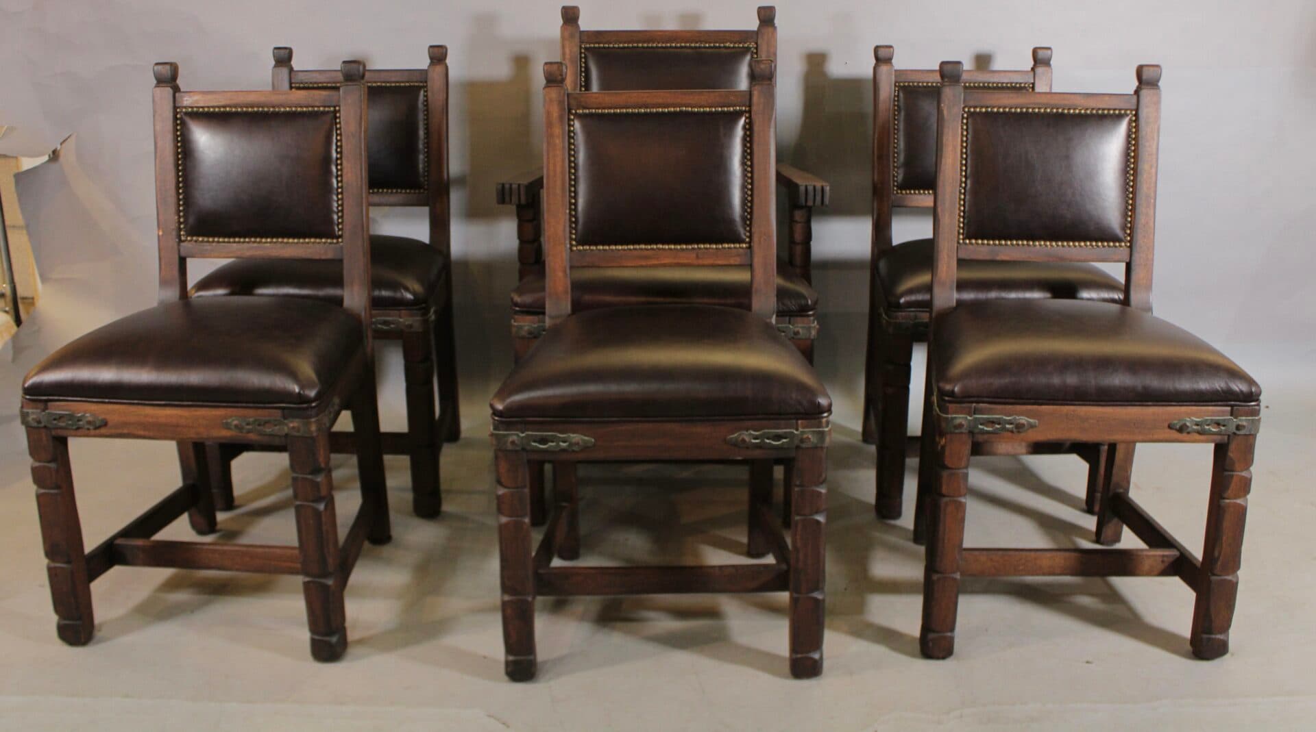 43682. Set Of Six Spanish Revival Monterey Style Imperial Chairs