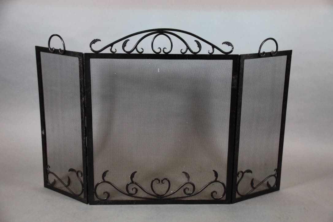 43847. Wrought Iron Three Panel Firescreen