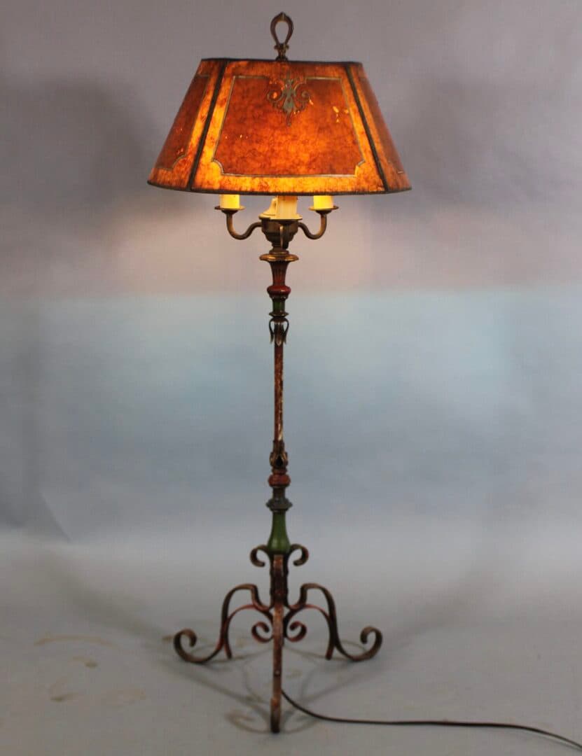 43926. Tall Spanish Revival Polychrome Table Lamp