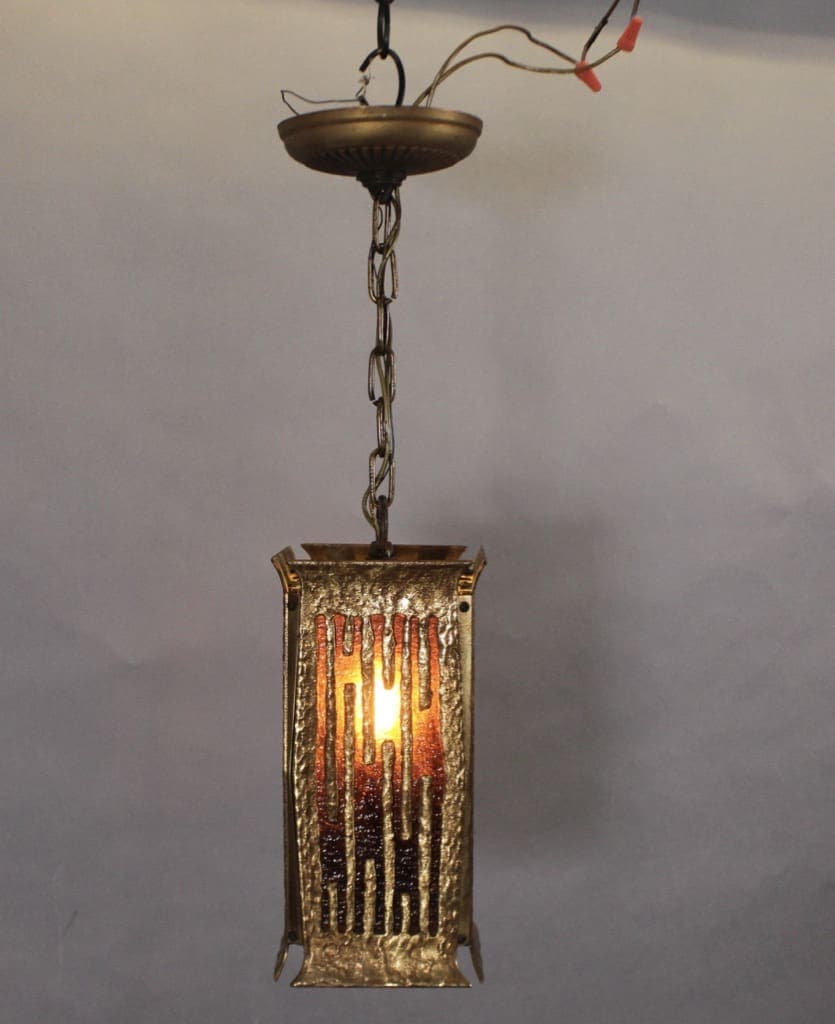 45036. 1 of 3 Mid Century Brutalist Style Pendant