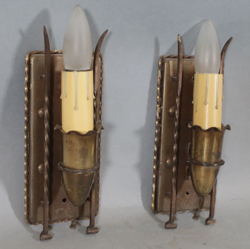 45025. Pair of 1920’s Single Sconces