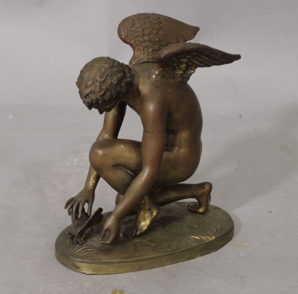 46424. Antoine-Denis Chaudet Bronze Cupid Sculpture