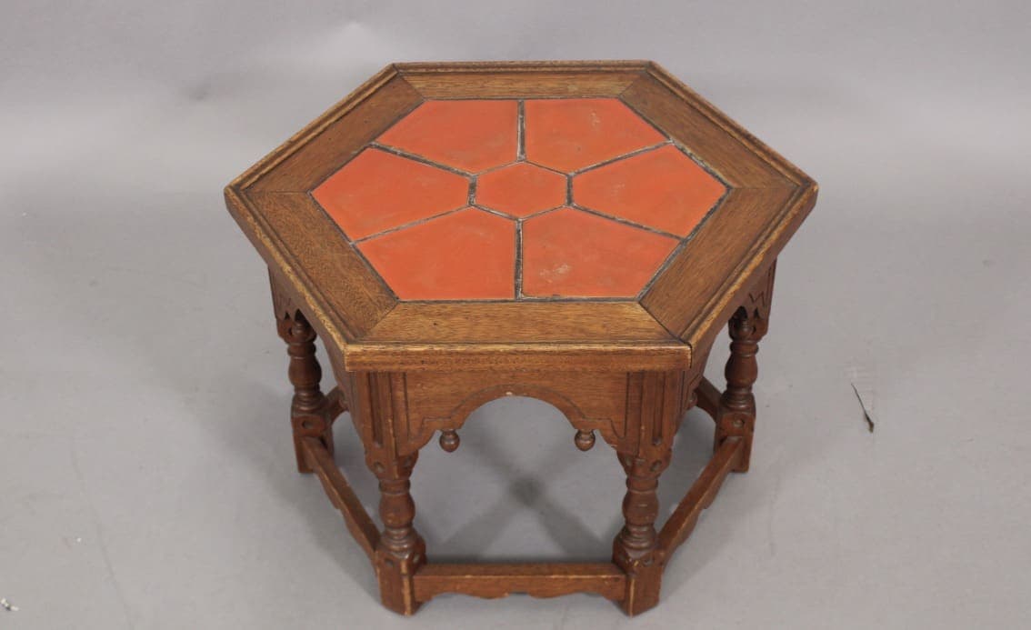 46094. Hexagonal Catalina Spanish Revival Tile Table