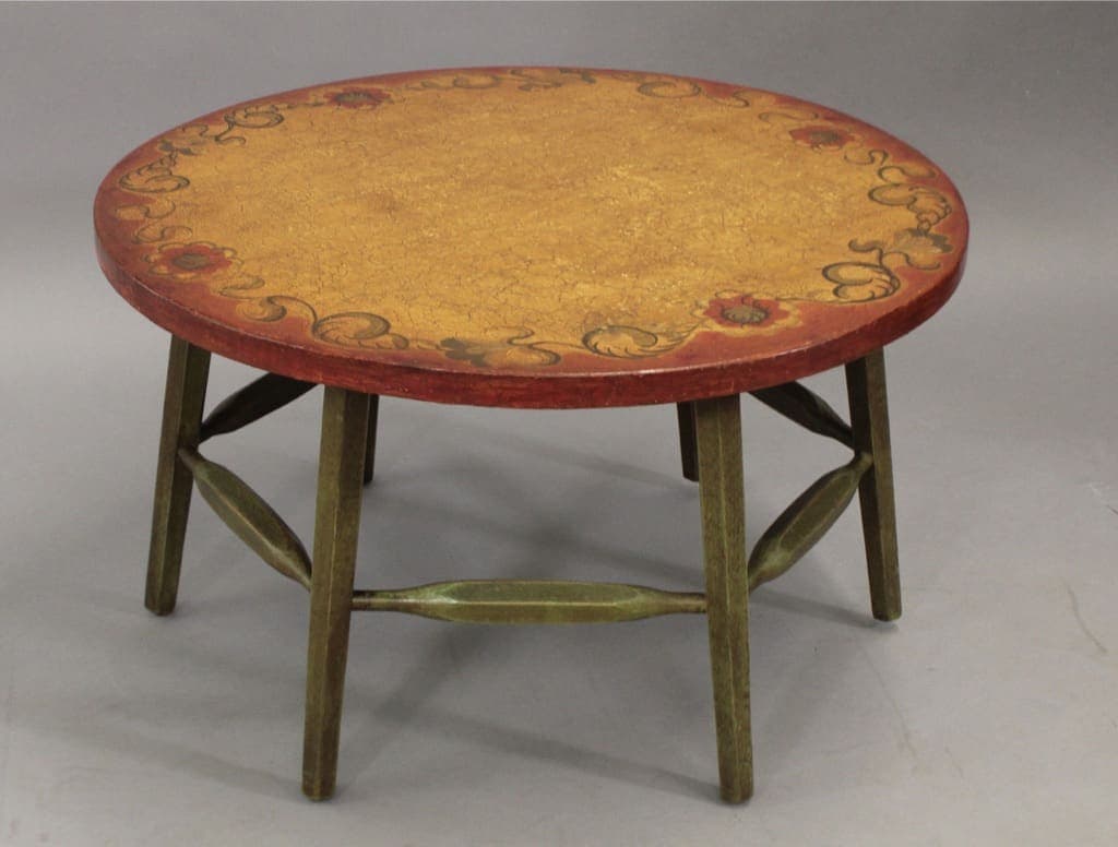 45986. Rare Hand Painted Monterey Coffee Table