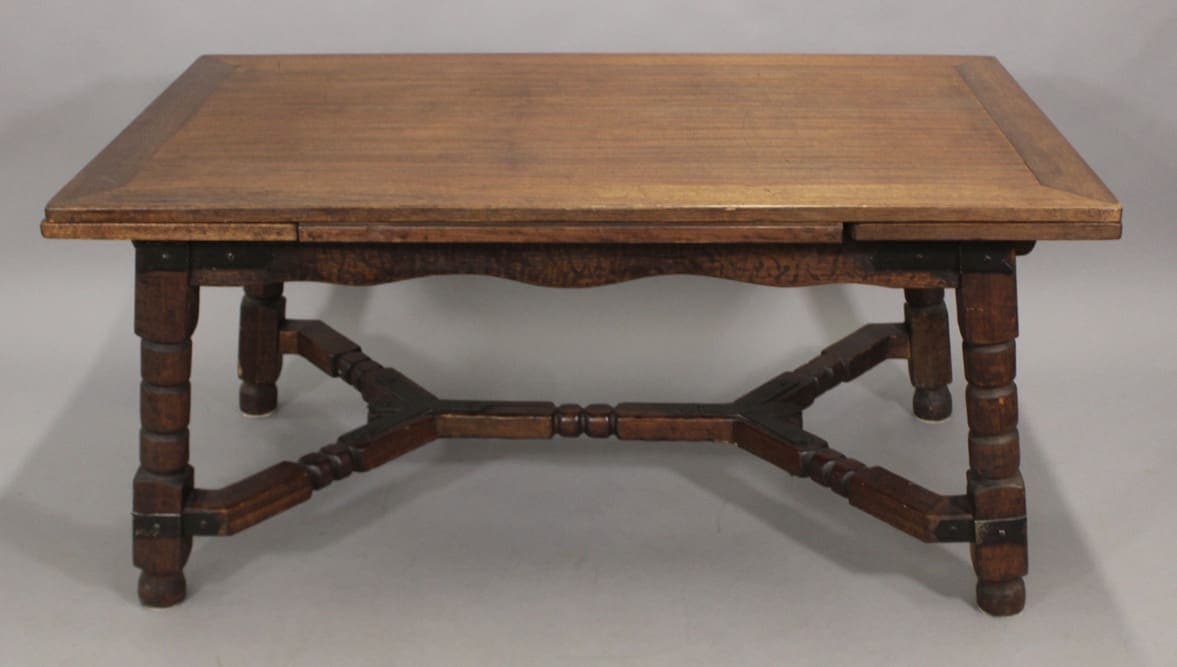45999. Imperial 1920’s Dining Room Table With Extension