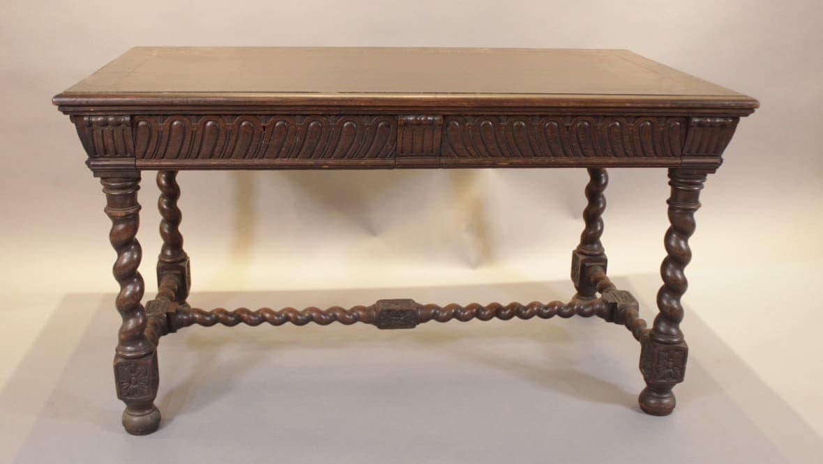 Antique wooden table with barley-twist legs