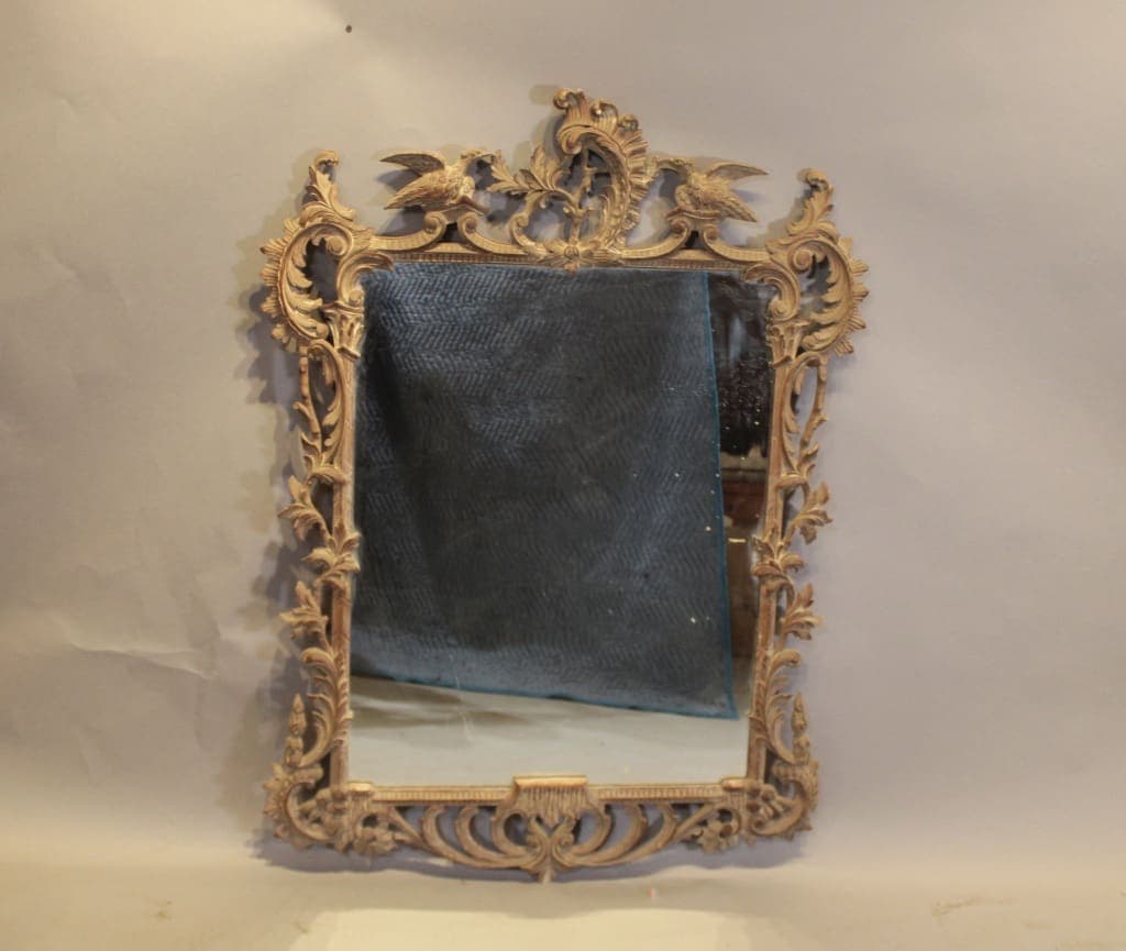 47246. Turn Of The Century Carved Wood Mirror
