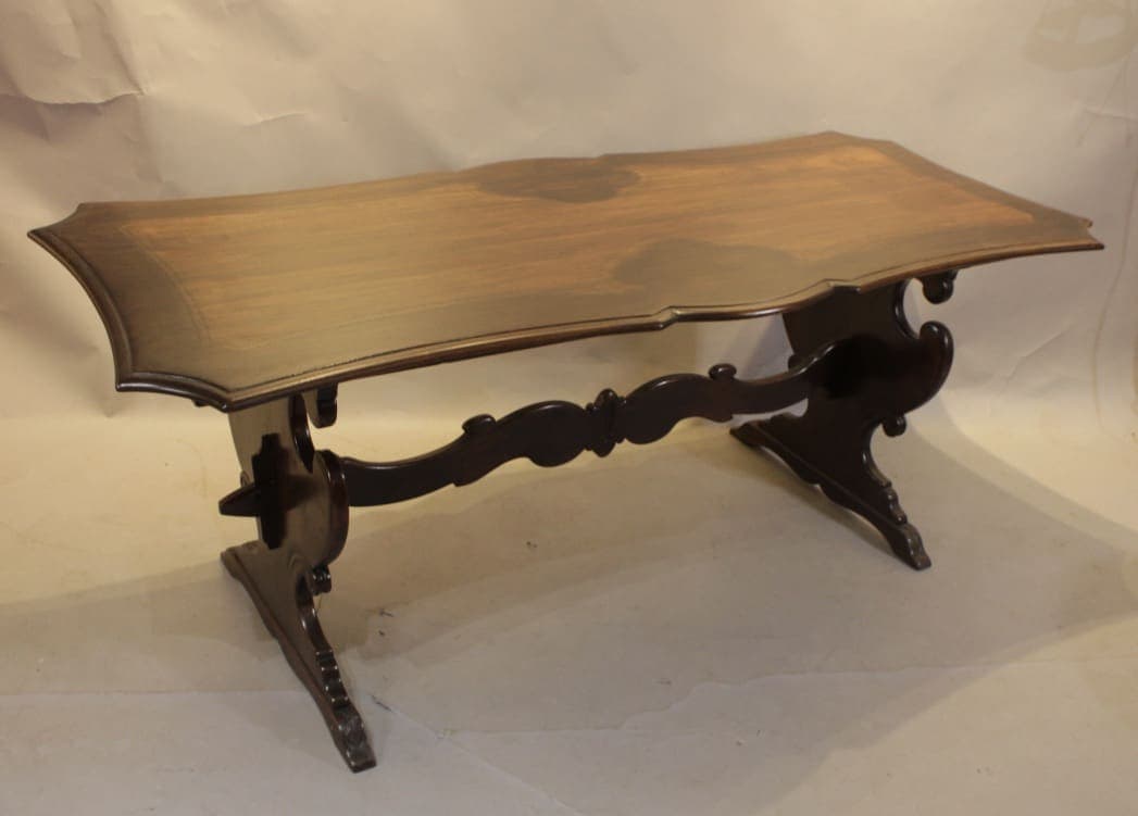 Ornate vintage carved wooden coffee table