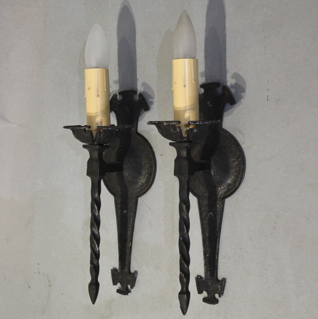47715. Pair of 1920’s Single Sconces Classic Lines