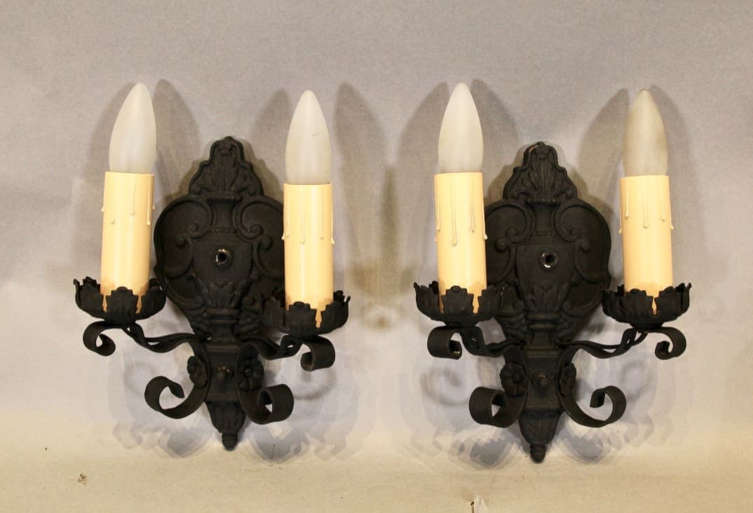 47396. Pair Of Double Sconces Circa 1920’s