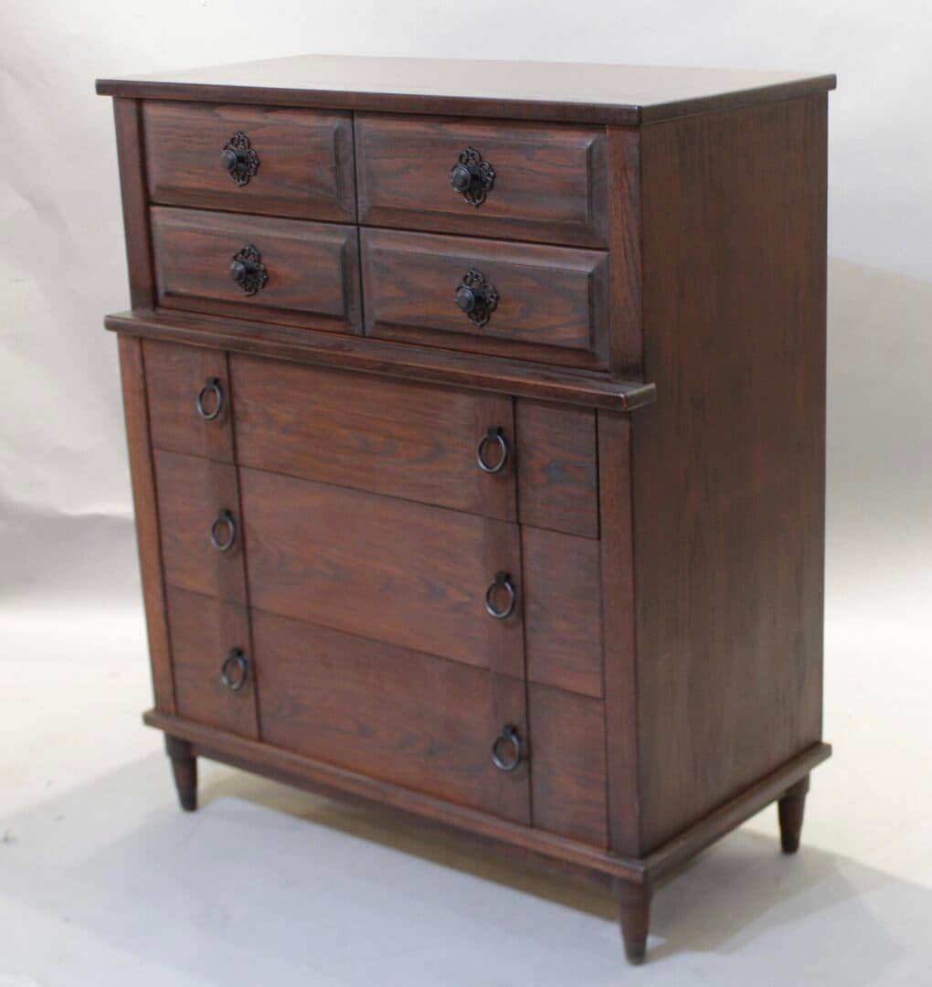 47916. 1930’s White Oak High Boy Dresser