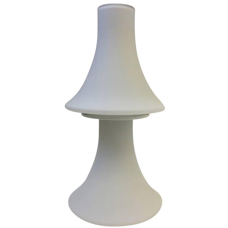 White Frosted Glass Table Lamp by Laurel Lamps
