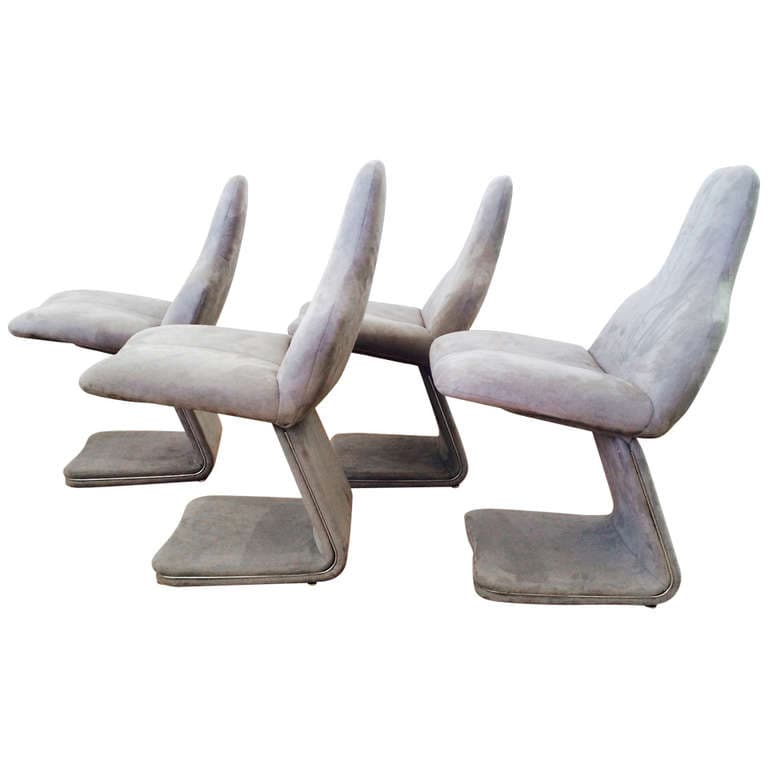 Set of Four Italian Dining Chairs Designed by Gastone Rinaldi for Rima