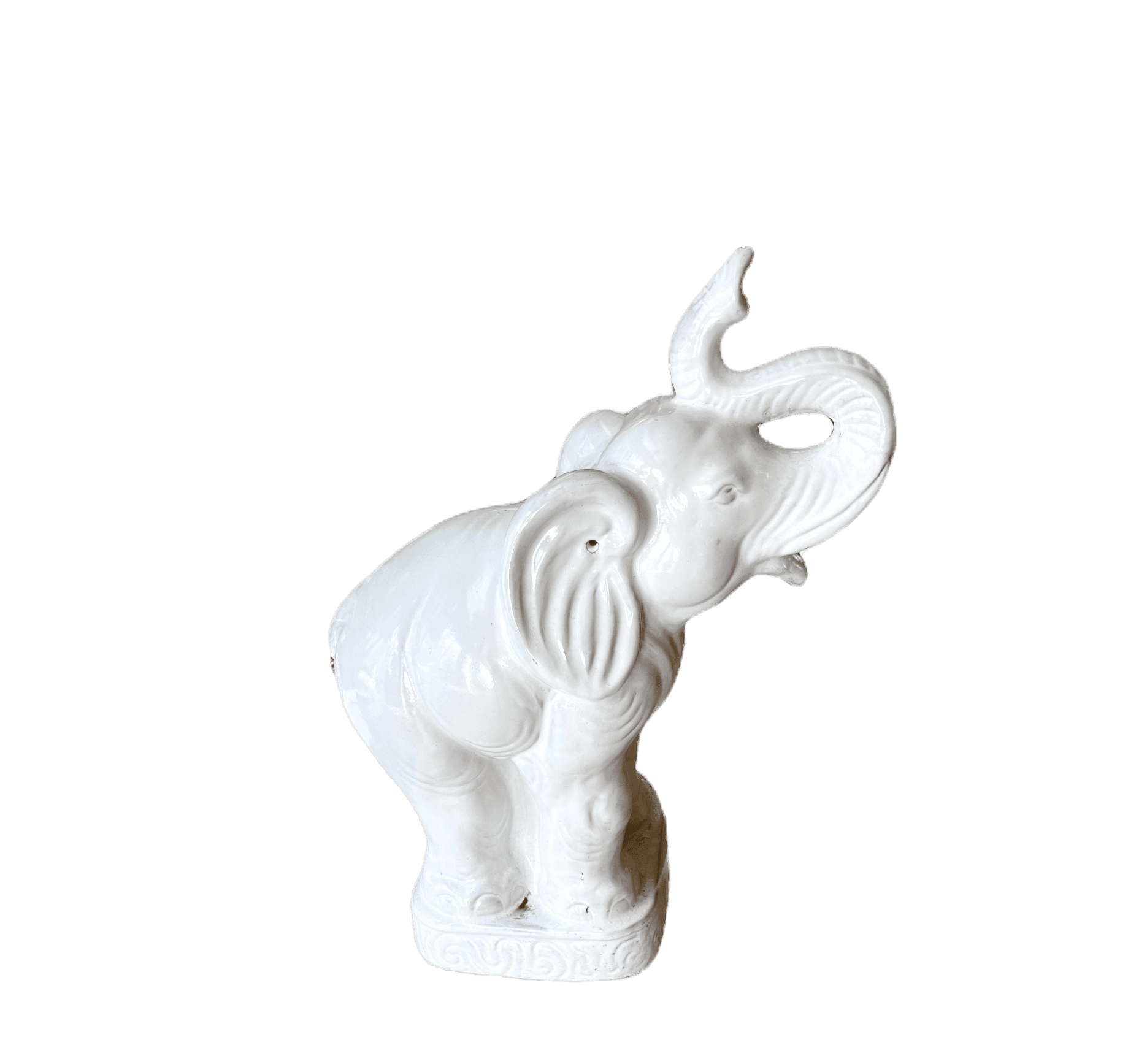 White Ceramic Elephant Gloss Glaze
