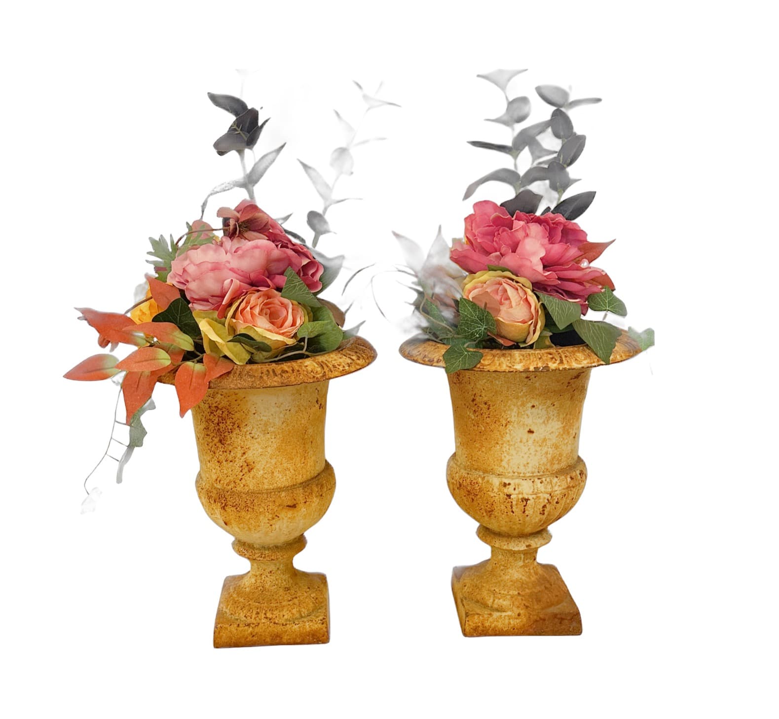 Antique Pair of Cast Iron Urns