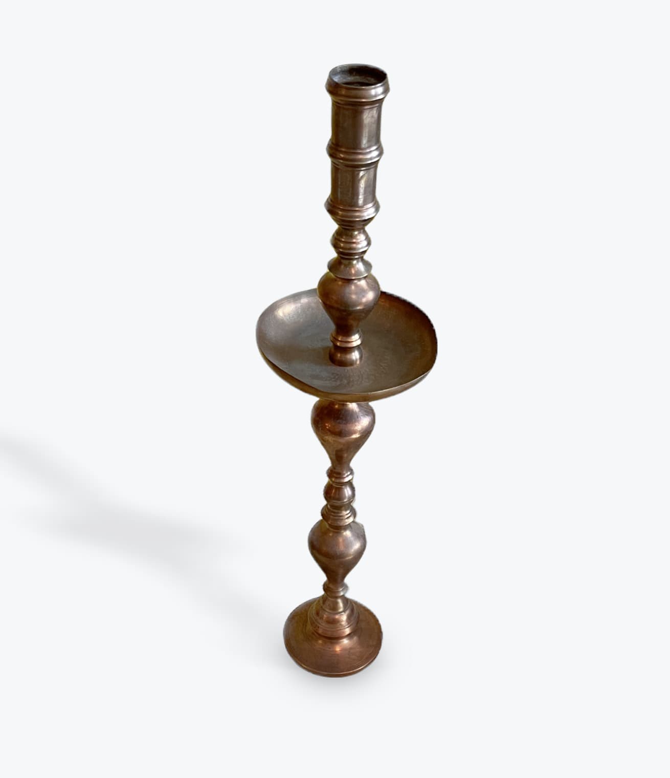 Brass Pillar Floor Candle Holder