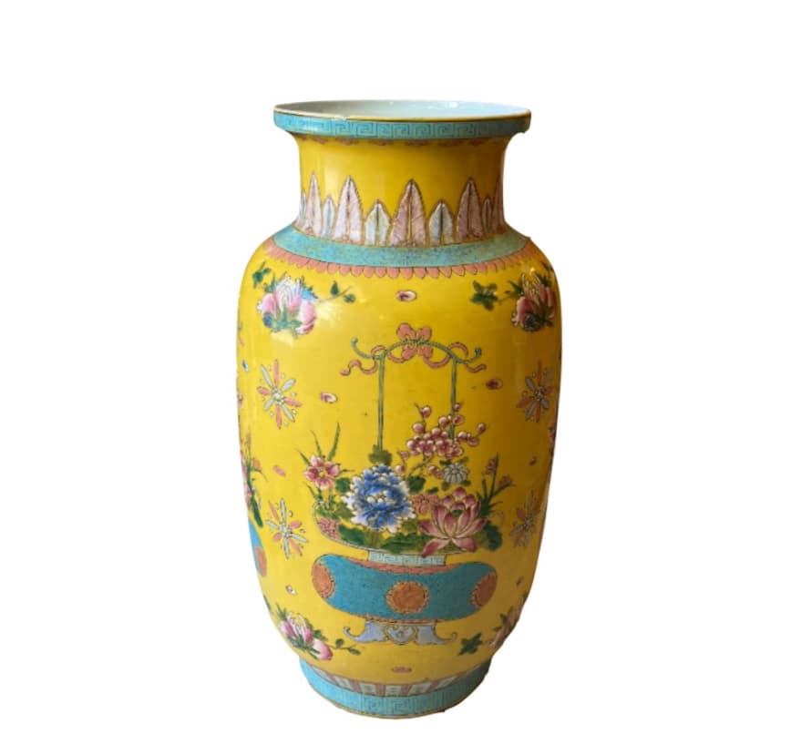Antique Japanese Vase Hand Painted Ceramic Vase