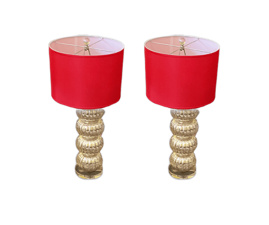 Pair of Mercury Glass Lamps (shades not included)