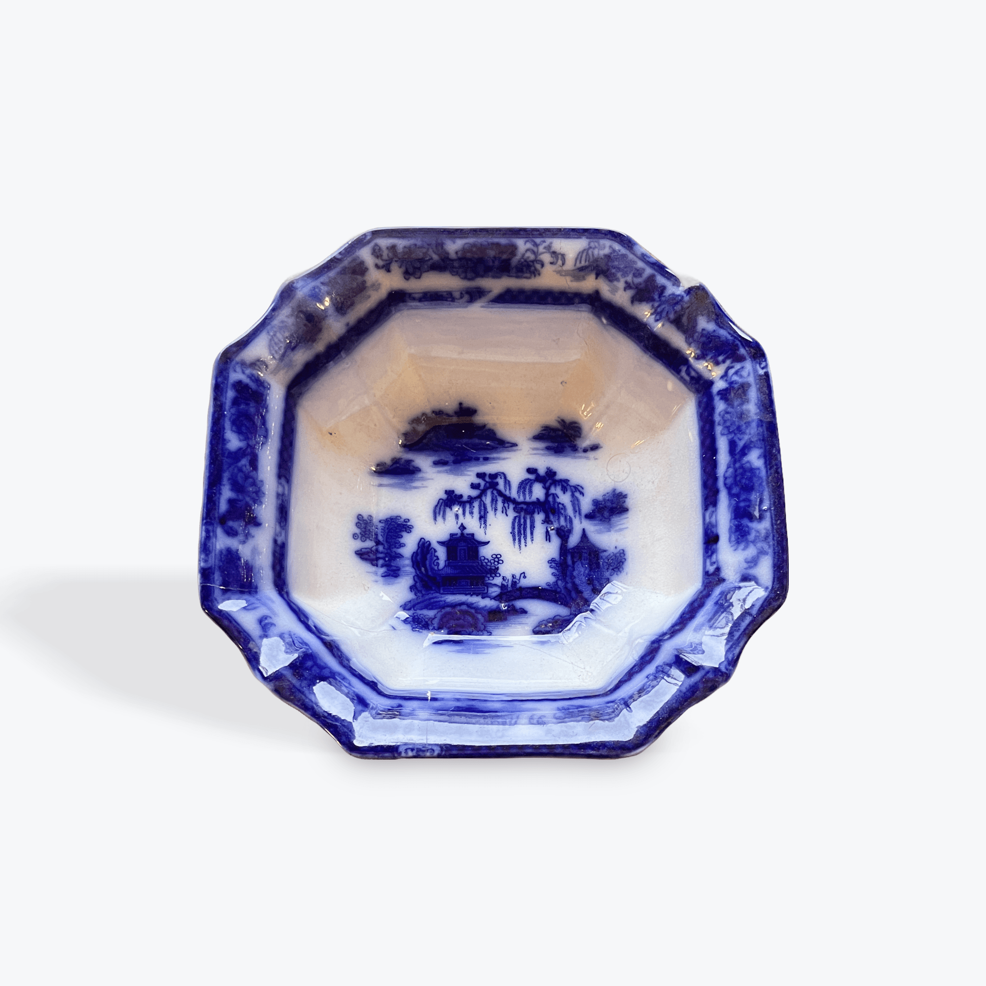 Flow Blue Amoy Pattern Ironstone Platter