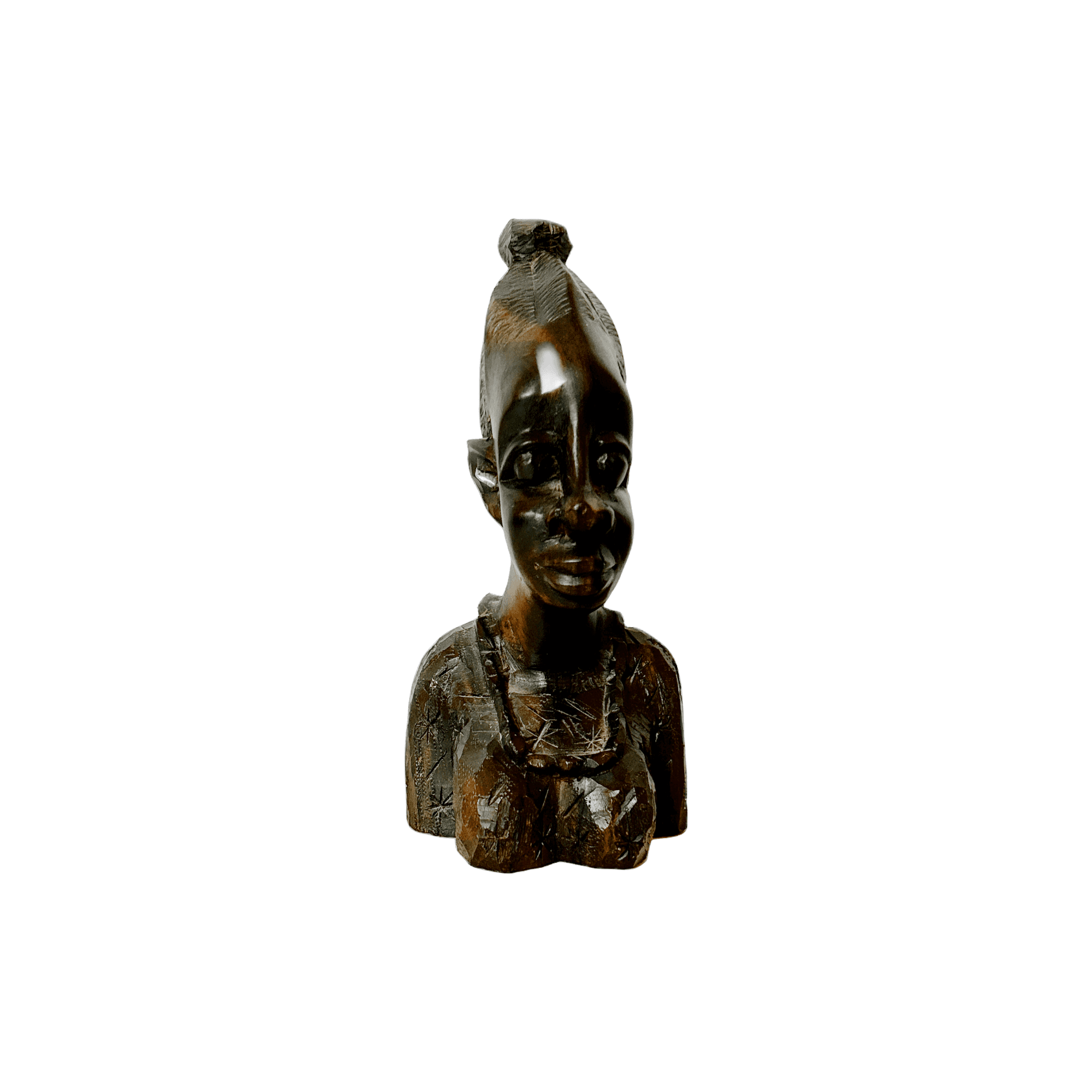 Pair Vintage African Hand Carved Busts