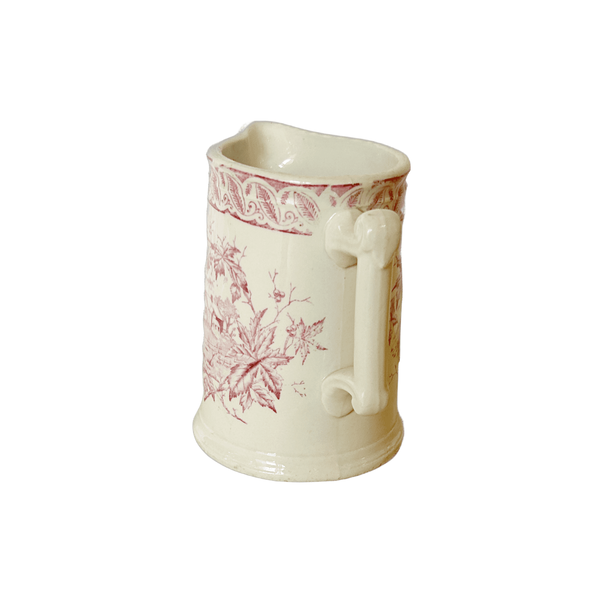Vintage Pink Cottage Ceramic Pitcher
