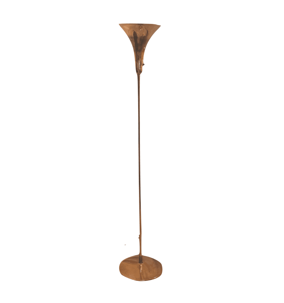 Copper Art Deco Torchere / Floor Lamp