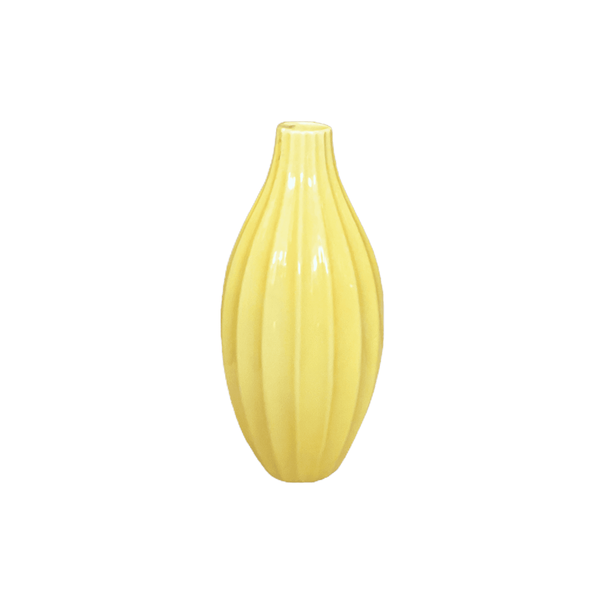 Vintage Ribbed Ceramic Vase