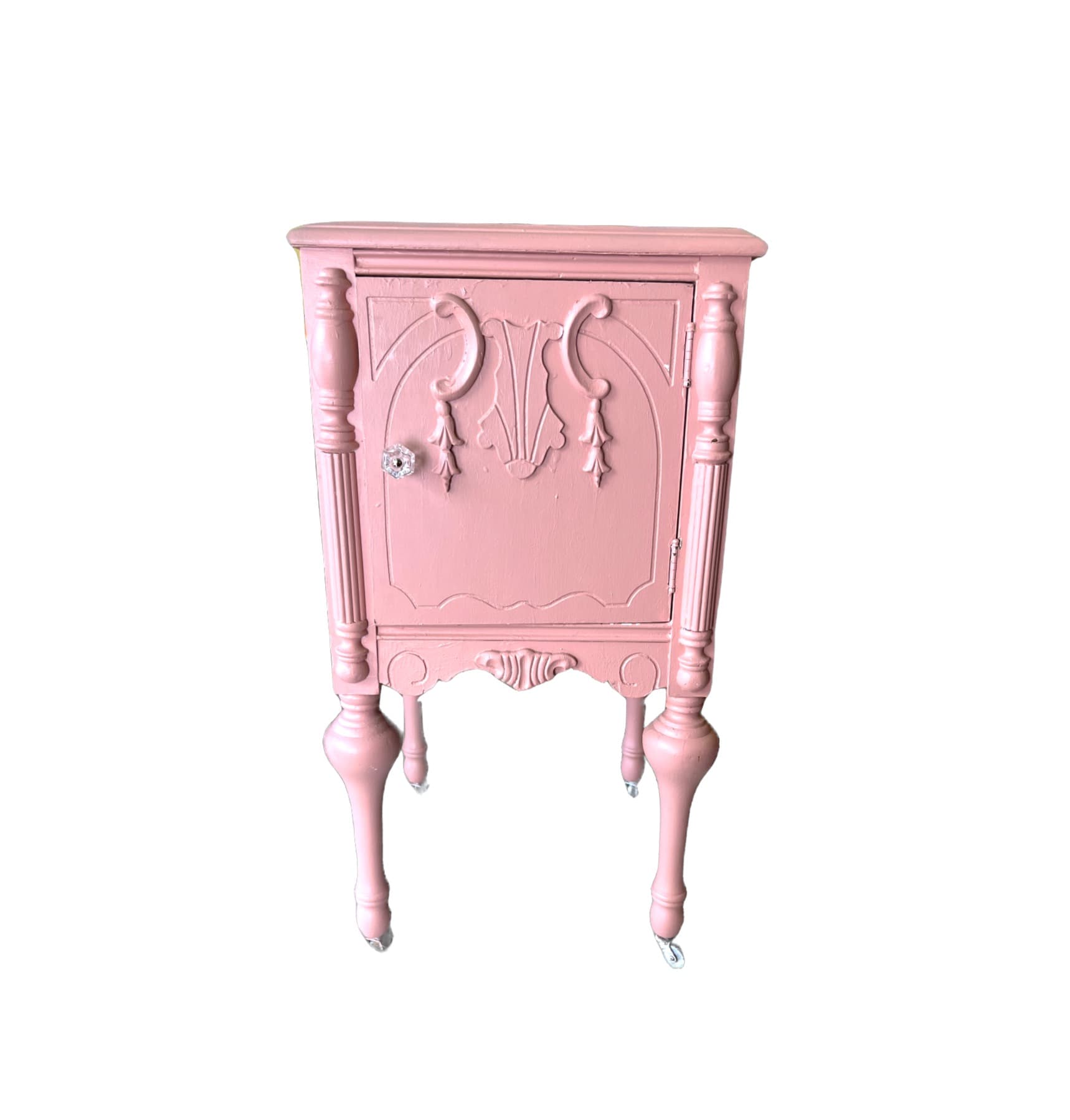 Pink Wooden Bedside Table